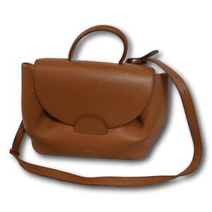 Polène Numéro Un Nano Tan Textured Calf Leather Top Handle Crossbody Bag